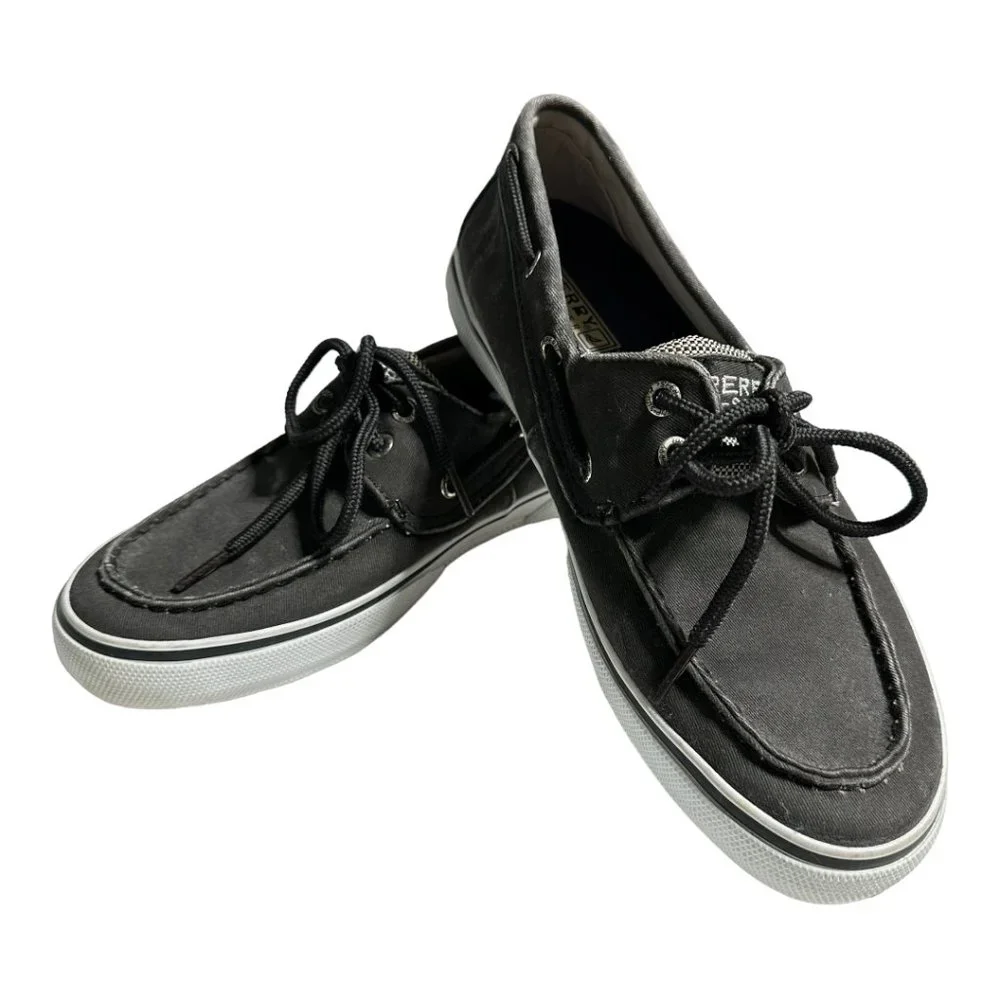 Sperry TopSider Grey Canvas Boat Shoes-Sz 8